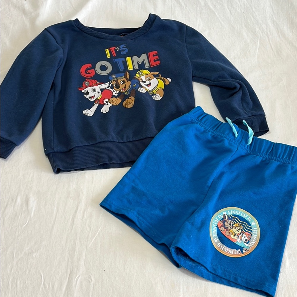 3T Paw Patrol Sweatshirt and Shorts Set